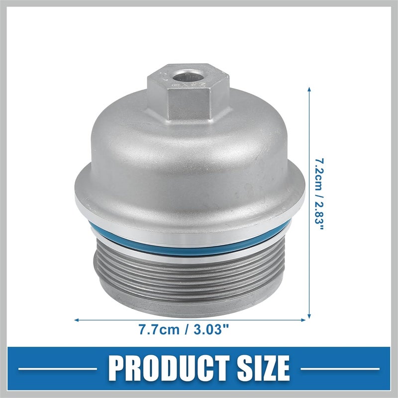 RATCHROLL Engine Oil Filter Housing Cover Cap 12583470 for Chevrolet Camaro 3.6L 2010-2015 Metal Silver Tone Replacement Car Parts - Image 4